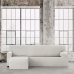 Κάλυμμα για καναπέ με σκαμπό αριστερό μικρό μπράτσο Eysa BRONX Λευκό 110 x 110 x 310 cm