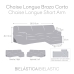 Chaise longue-omslag med kort högerarm Eysa BRONX Mörkgrå 110 x 110 x 310 cm