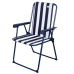 Cadeira de Campismo Acolchoada Aktive Às riscas Branco Azul Marinho 43 x 85 x 47 cm (4 Unidades)