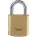 Cadeado com chave Yale Aço Retangular Dourado (4 Unidades)