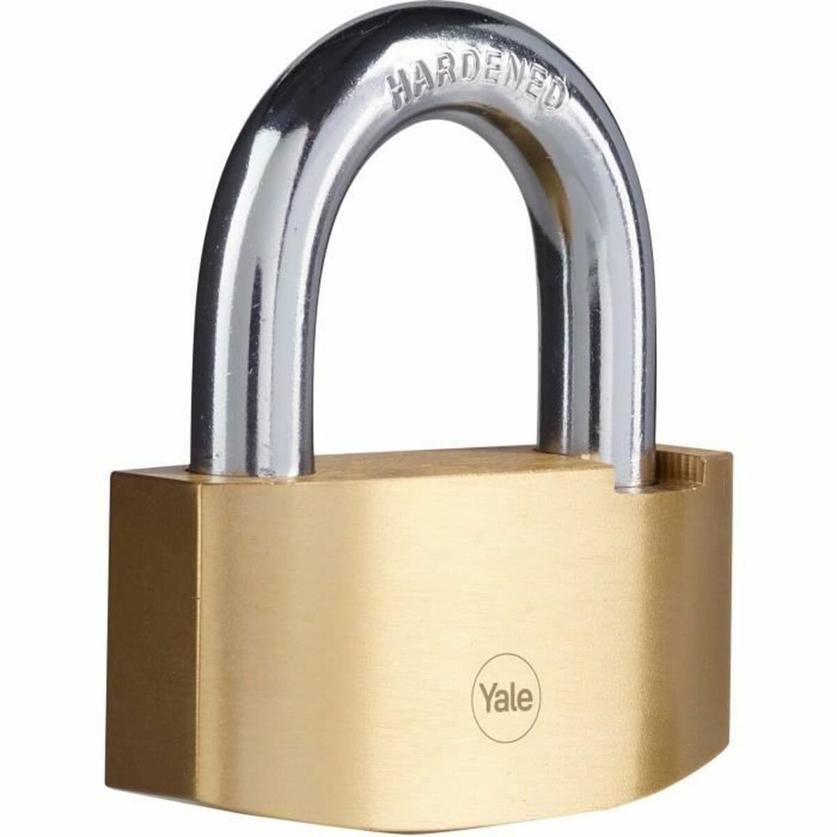 Cadeado com chave Yale Retangular Dourado
