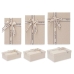 Sada dekorativních krabic Béžový Karton Laso 3 Kusy