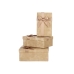 Dekoratív doboz szett Bézs szín Préselt Papír Csíkok Masni 3 Darabok