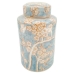 Vaso DKD Home Decor Porcelana Azul Laranja 18 x 18 x 30 cm Oriental