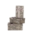 Set of decorative boxes Anthracite Cardboard Stripes Lasso 3 Pieces