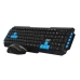 Klaviatūra su žaidimų pele 3GO COMBODRILEW2 USB Ispaniška Qwerty Juoda / Mėlyna