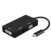 Adapter USB-C v VGA/HDMI/DVI Aisens A109-0343 Črna 15 cm
