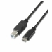 USB-C til USB B-kabel Aisens A107-0053 1 m Sort