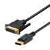 DisplayPort–DVI Adapter Aisens A125-0366 Fekete 2 m