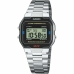 Unisex hodinky Casio A163WA-1QES Sivá Striebristý Nerezová oceľ Digitálny