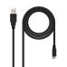 USB-kabel til micro USB NANOCABLE 10.01.0503 3 m Sort