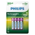 Pilhas Recarregáveis Philips R03B4A70/10 700 mAh 1,2 V