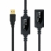 Prodlužovací Kabel USB NANOCABLE 10.01.0212 10 m Černý 10 m