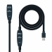 Predlžovací Kábel USB NANOCABLE 10.01.0312 Čierna 10 m
