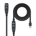 Predlžovací Kábel USB TooQ 10.01.0313 Čierna 15 m 5 Gbps