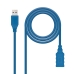 USB pagarinājumu Kabelis NANOCABLE 10.01.0902-BL Zils 2 m