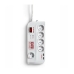 Regleta Enchufes 5 Tomas con Interruptor Salicru SPS SAFE Master USB 250 V (1,8 m)