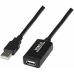 USB forlængerkabel NANOCABLE 10.01.0213 Sort 15 m