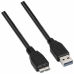 USB 3.0 A - Micro USB B kaapeli NANOCABLE 10.01.1102-BK Musta 2 m