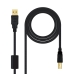 Kabel USB 2.0a naar USB B NANOCABLE 10.01.1203 Zwart 3 m (1 Stuks)