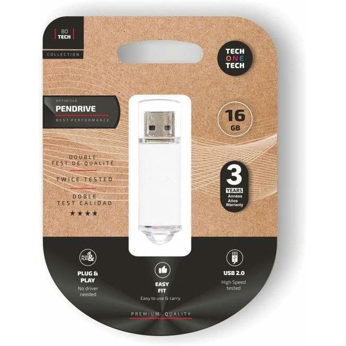 Memoria USB Tech One Tech Basic Blanco 16 GB