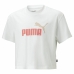 Camisola de Manga Curta Infantil Puma Logo Cropped  Branco