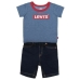 Sportsoutfit voor baby Levi's STRETCH DENIM SHORT Blauw