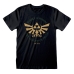 Unisex tričko s krátkym rukávom The Legend of Zelda Hyrule Kingdom Crest Čierna