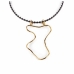 Ladies' Necklace Shabama Malawi Brass Flash gold-plated Leather 38 cm