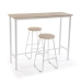 Stalo rinkinys su 2 kėdėmis Versa Balta PVC Metalinis Medžio MDF 40 x 120 x 100 cm