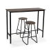 Tisch-Set mit 2 Stühlen Versa Schwarz PVC Metall Holz MDF 40 x 120 x 100 cm