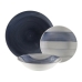 Indų Rinkinys Versa Leanne Tamsiai mėlyna Keramikos dirbinys 26,5 x 26,5 cm 18 Dalys