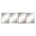 Espelho de parede DKD Home Decor 56 x 2 x 76 cm Cristal Cinzento Castanho Branco poliestireno (4 Peças)