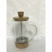 Cafetière with Plunger DKD Home Decor Transparent Natural Bamboo Borosilicate Glass 350 ml 16 x 9 x 18,5 cm