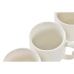 Sæt med 6 kopper og underkopper DKD Home Decor Natur Porcelæn Hvid 90 ml