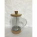 Dugattyús kávéfőző DKD Home Decor Átlátszó Természetes Bambusz Boroszilikát üveg 600 ml 16 x 9 x 18,5 cm