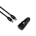 Universal USB-billaddare + USB C kabel Subblim Cargador Ultra Rapido Coche 2xUSB PD18W+QC3.0 + Cable C to C Black