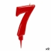 Lumânare Roșu Aniversare Numere 7 (12 Unități)