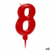 Candela Rosso Compleanno Numeri 8 (12 Unità)