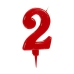 Lumânare Aniversare Roșu Numere 2 (12 Unități)