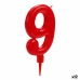 Küünal Sünnipäev Punane Numbrid 9 (12 Ühikut)