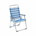 Chaise de Plage 22 mm Rayures Bleu Aluminium 52 x 56 cm (52 x 56 x 92 cm)