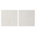 Decorazione da Parete Home ESPRIT Bianco Moderno Decapaggio 80 x 6 x 80 cm (2 Unità)