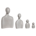 Okrasna Figura Home ESPRIT Siva Družina 19 x 19 x 30 cm (4 Kosi)