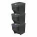 Kocka készlet Sortibox Fekete Egymásra rakható (3 egység)