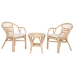 Miza komplet in 2 stoli Home ESPRIT Bela Naraven 50 x 50 x 50 cm