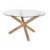 Jedálenský stôl Home ESPRIT Prírodná Tvrdené sklo dubové drevo 130 x 130 x 75 cm
