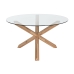 Jedálenský stôl Home ESPRIT Prírodná Tvrdené sklo dubové drevo 130 x 130 x 75 cm
