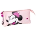 Trojitý penál Minnie Mouse 22,5 x 2 x 11,5 cm Růžový