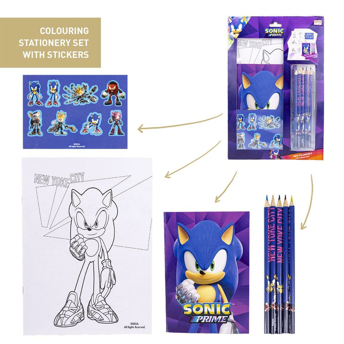 Brevpapper Set Sonic Purpur